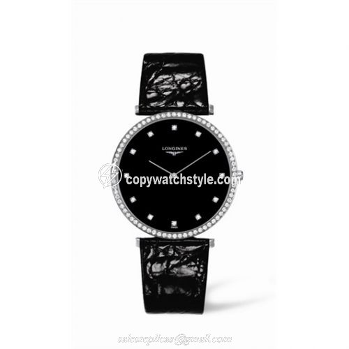 Longines La Grande Classique 37 Quartz Diamond Bezel Black L4.770.0.58.4 Longines La Grande Classique 37 Quartz Diamond Bezel Black L4.770.0.58.4