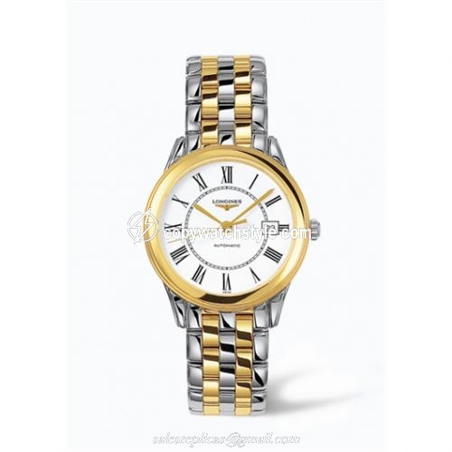 Longines Flagship 35.6 Automatic Two Tone White Roman L4.774.3.21.7 Longines Flagship 35.6 Automatic Two Tone White Roman L4.774.3.21.7