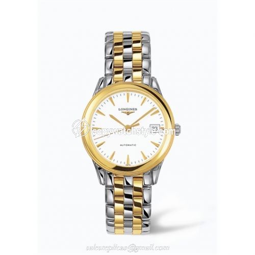 Longines Flagship 35.6 Automatic Two Tone White L4.774.3.22.7