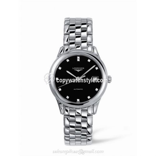 Longines Flagship 35.6 Automatic Stainless Steel Black Diamond L4.774.4.57.6 Longines Flagship 35.6 Automatic Stainless Steel Black Diamond L4.774.4.57.6