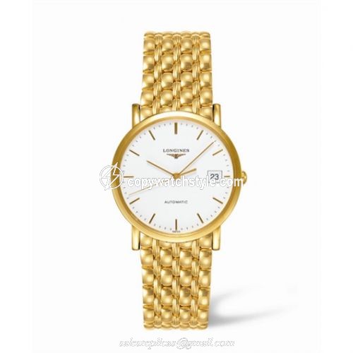 Longines Presence 34.5 Automatic Gold L4.778.6.12.6