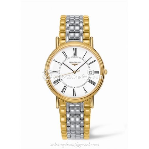Longines Presence 38.5 Quartz Yellow Roman Bracelet Two Tone L4.790.2.11.7 Longines Presence 38.5 Quartz Yellow Roman Bracelet Two Tone L4.790.2.11.7