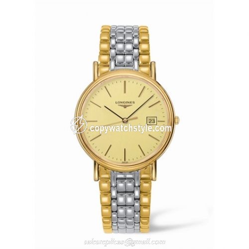 Longines Presence 38.5 Quartz Yellow Stick Yellow Bracelet Two Tone L4.790.2.32.7 Longines Presence 38.5 Quartz Yellow Stick Yellow Bracelet Two Tone L4.790.2.32.7