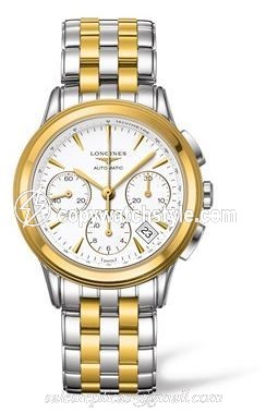 Longines Flagship Chronograph Two Tone White L4.803.3.22.7