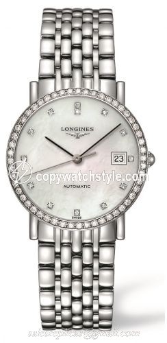 Longines Elegant Collection 34.5 Automatic Stainless Steel / Diamond / MOP / Bracelet L4.809.0.87.6 Longines Elegant Collection 34.5 Automatic Stainless Steel / Diamond / MOP / Bracelet L4.809.0.87.6