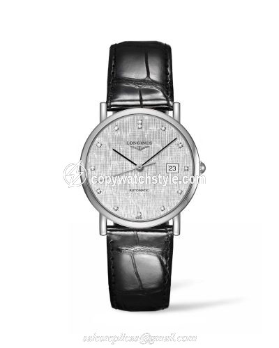 Longines Elegant Collection 34.5 Automatic Stainless Steel / Silver / Strap L4.809.4.77.2 Longines Elegant Collection 34.5 Automatic Stainless Steel / Silver / Strap L4.809.4.77.2