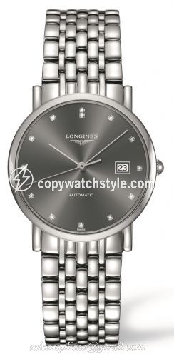 Longines Elegant Collection 34.5 Automatic Stainless Steel / Grey / Bracelet L4.809.4.78.6 Longines Elegant Collection 34.5 Automatic Stainless Steel / Grey / Bracelet L4.809.4.78.6
