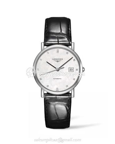 Longines Elegant Collection 34.5 Automatic Stainless Steel / MOP / Strap L4.809.4.87.2