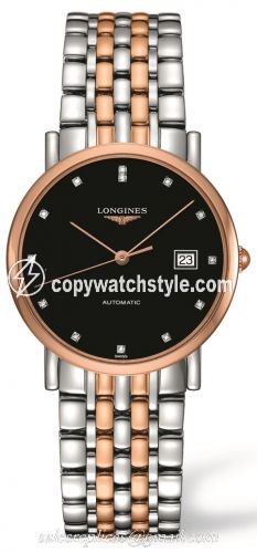 Longines Elegant Collection 34.5 Automatic Stainless Steel / Red Gold / Black L4.809.5.57.7 Longines Elegant Collection 34.5 Automatic Stainless Steel / Red Gold / Black L4.809.5.57.7