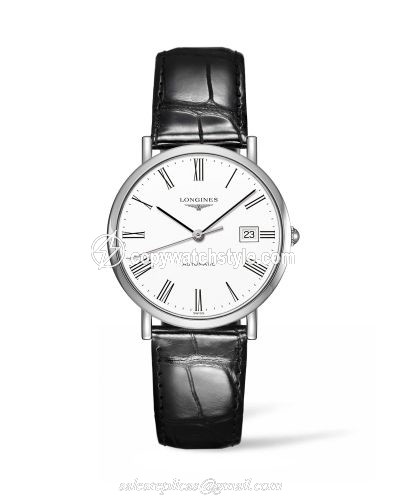 Longines Elegant Collection Automatic 37 Stainless Steel / White / Strap L4.810.4.11.2 Longines Elegant Collection Automatic 37 Stainless Steel / White / Strap L4.810.4.11.2