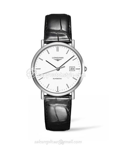 Longines Elegant Collection Automatic 37 Stainless Steel / White / Strap L4.810.4.12.2