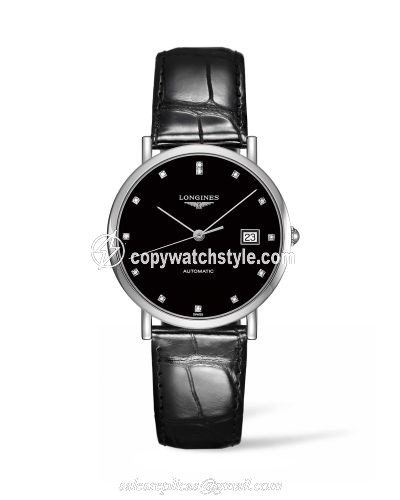 Longines Elegant Collection Automatic 37 Stainless Steel / Black / Strap L4.810.4.57.2 Longines Elegant Collection Automatic 37 Stainless Steel / Black / Strap L4.810.4.57.2