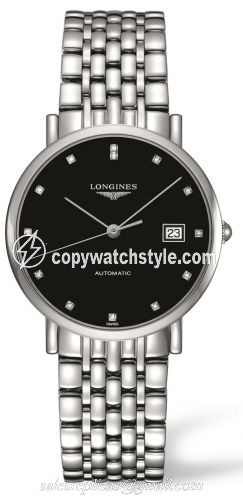 Longines Elegant Collection Automatic 37 Stainless Steel / Black / Bracelet L4.810.4.57.6 Longines Elegant Collection Automatic 37 Stainless Steel / Black / Bracelet L4.810.4.57.6