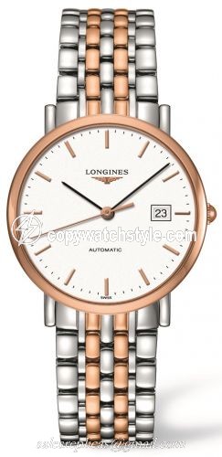 Longines Elegant Collection Automatic 37 Stainless Steel / Red Gold / White L4.810.5.12.7