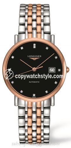 Longines Elegant Collection Automatic 37 Stainless Steel / Red Gold / Black L4.810.5.57.7 Longines Elegant Collection Automatic 37 Stainless Steel / Red Gold / Black L4.810.5.57.7