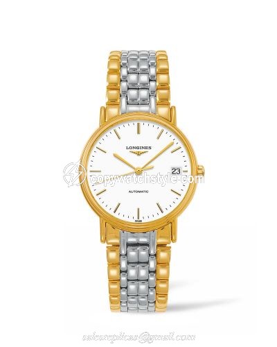 Longines Presence Automatic 34.5mm Stainless Steel / PVD Gold / White / Bracelet L4.821.2.12.7 Longines Presence Automatic 34.5mm Stainless Steel / PVD Gold / White / Bracelet L4.821.2.12.7