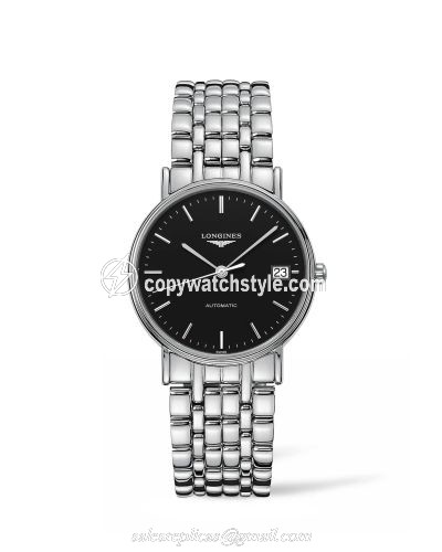 Longines Presence Automatic 34.5mm Stainless Steel / Black / Bracelet L4.821.4.52.6 Longines Presence Automatic 34.5mm Stainless Steel / Black / Bracelet L4.821.4.52.6