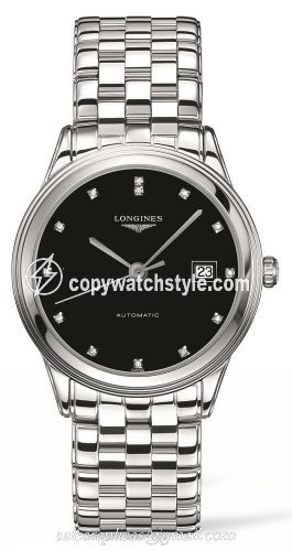Longines Flagship 38.5 Black Diamond / Bracelet L4.874.4.57.6 Longines Flagship 38.5 Black Diamond / Bracelet L4.874.4.57.6