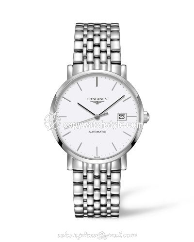 Longines Elegant Collection Automatic 39 Stainless Steel / White / Bracelet L4.910.4.12.6 Longines Elegant Collection Automatic 39 Stainless Steel / White / Bracelet L4.910.4.12.6