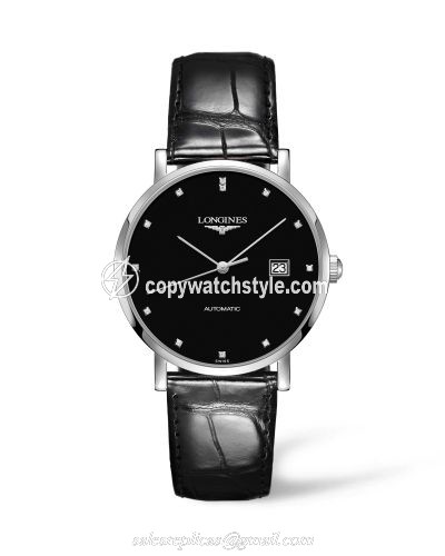 Longines Elegant Collection Automatic 39 Stainless Steel / Black / Strap L4.910.4.57.2 Longines Elegant Collection Automatic 39 Stainless Steel / Black / Strap L4.910.4.57.2