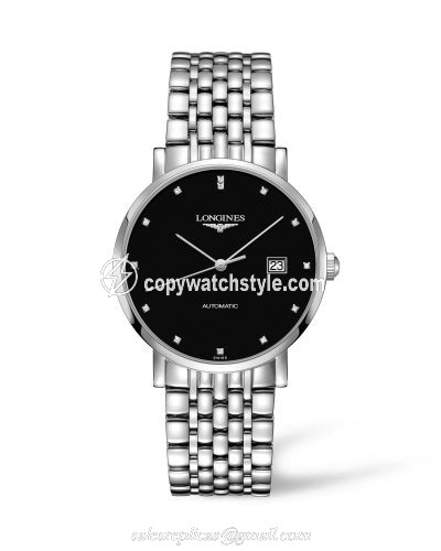 Longines Elegant Collection Automatic 39 Stainless Steel / Black / Bracelet L4.910.4.57.6 Longines Elegant Collection Automatic 39 Stainless Steel / Black / Bracelet L4.910.4.57.6