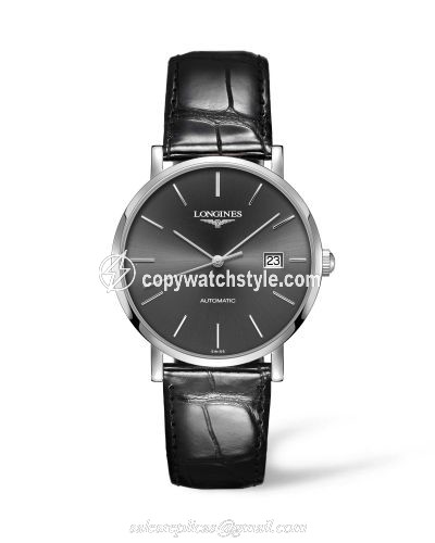 Longines Elegant Collection Automatic 39 Stainless Steel / Grey / Strap L4.910.4.72.2