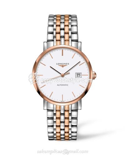 Longines Elegant Collection Automatic 9 Stainless Steel / Red Gold / White L4.910.5.12.7 Longines Elegant Collection Automatic 9 Stainless Steel / Red Gold / White L4.910.5.12.7