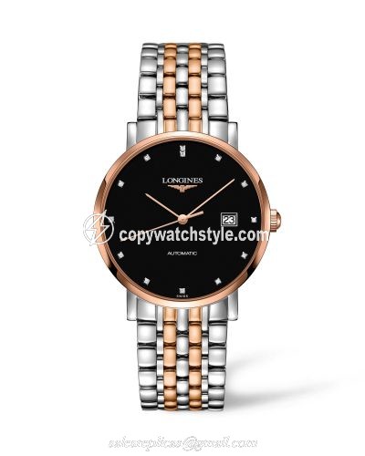 Longines Elegant Collection Automatic 9 Stainless Steel / Red Gold / Black L4.910.5.57.7 Longines Elegant Collection Automatic 9 Stainless Steel / Red Gold / Black L4.910.5.57.7