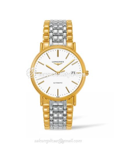 Longines Presence 38.5 Automatic Yellow Gold PVD / White / Bracelet L4.921.2.12.7 Longines Presence 38.5 Automatic Yellow Gold PVD / White / Bracelet L4.921.2.12.7