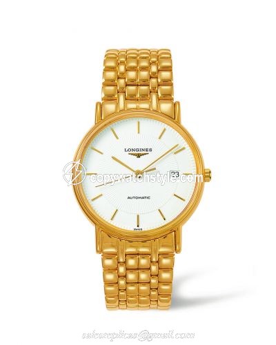 Longines Presence 38.5 Automatic Yellow Gold PVD / White / Bracelet L4.921.2.18.8 Longines Presence 38.5 Automatic Yellow Gold PVD / White / Bracelet L4.921.2.18.8