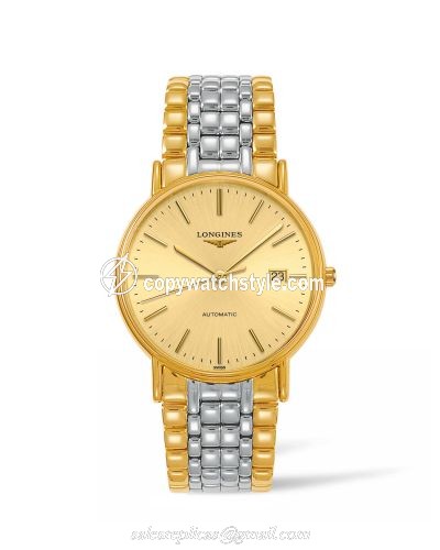 Longines Presence 38.5 Automatic Yellow Gold PVD / Champagne / Bracelet L4.921.2.32.7 Longines Presence 38.5 Automatic Yellow Gold PVD / Champagne / Bracelet L4.921.2.32.7