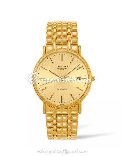 Longines Presence 38.5 Automatic Yellow Gold PVD / Champagne / Bracelet L4.921.2.32.8 Longines Presence 38.5 Automatic Yellow Gold PVD / Champagne / Bracelet L4.921.2.32.8