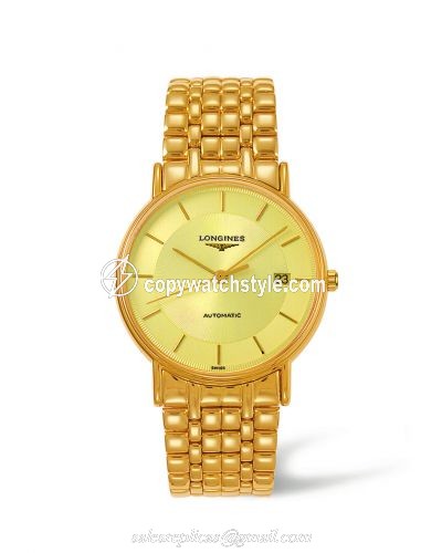 Longines Presence 38.5 Automatic Yellow Gold PVD / Champagne / Bracelet L4.921.2.42.8 Longines Presence 38.5 Automatic Yellow Gold PVD / Champagne / Bracelet L4.921.2.42.8