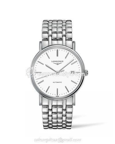 Longines Presence 38.5 Automatic Stainless Steel / White / Bracelet L4.921.4.12.6 Longines Presence 38.5 Automatic Stainless Steel / White / Bracelet L4.921.4.12.6