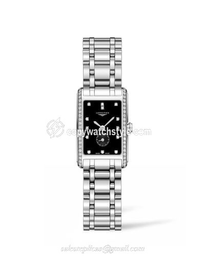 Longines DolceVita 20.5 Quartz Stainless Steel / Diamond / Black / Bracelet L5.255.0.57.6 Longines DolceVita 20.5 Quartz Stainless Steel / Diamond / Black / Bracelet L5.255.0.57.6