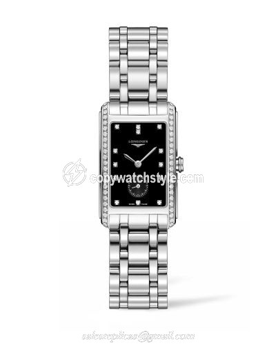 Longines DolceVita 23 Quartz Stainless Steel / Diamond / Black / Bracelet L5.512.0.57.6