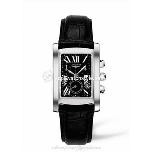 Longines DolceVita 28 Quartz Chronograph Stainless Steel Black Roman L5.656.4.79.3 Longines DolceVita 28 Quartz Chronograph Stainless Steel Black Roman L5.656.4.79.3