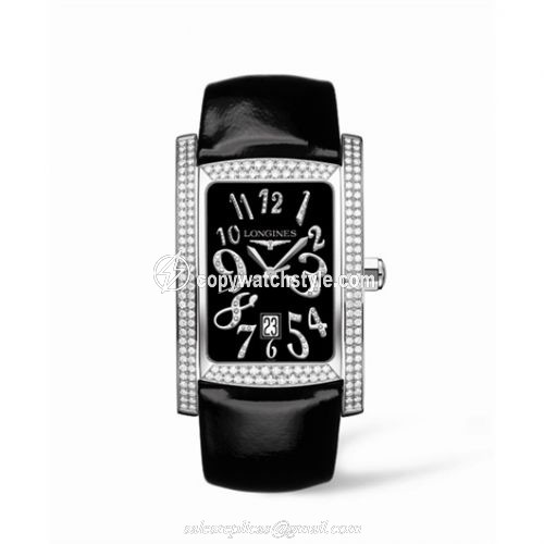 Longines DolceVita XL Stainless Steel Diamond Black L5.686.0.57.2 Longines DolceVita XL Stainless Steel Diamond Black L5.686.0.57.2