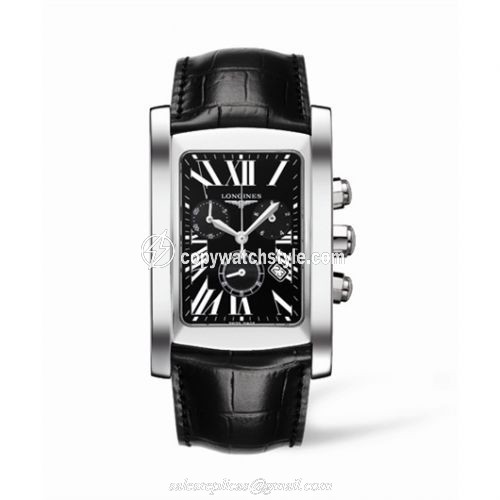 Longines DolceVita XL Chronograph Stainless Steel Black Roman L5.687.4.79.3