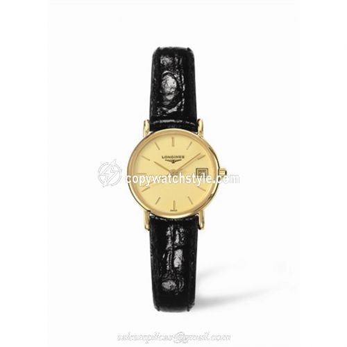 Longines Presence 23.5 Quartz Gold Yellow Stick L7.490.6.32.2
