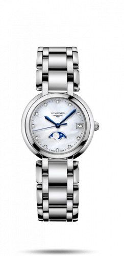 Longines PrimaLuna 30.5 Quartz Moonphase Stainless Steel / MOP-Diamond / Bracelet L8.115.4.87.6 Longines PrimaLuna 30.5 Quartz Moonphase Stainless Steel / MOP-Diamond / Bracelet L8.115.4.87.6