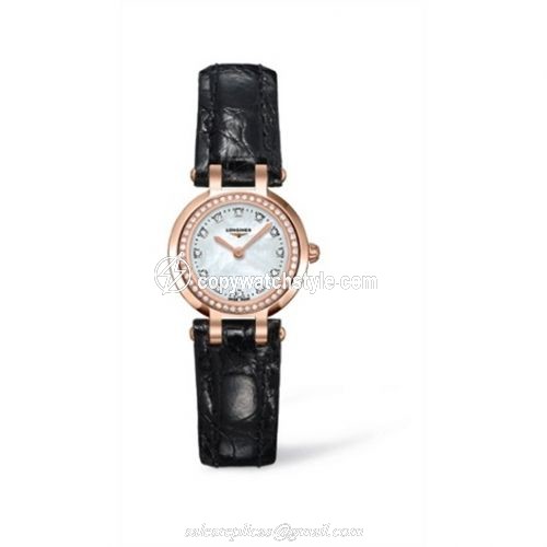 Longines PrimaLuna Quartz 23 Pink Gold Leather Diamond MOP L8.109.9.87.2 Longines PrimaLuna Quartz 23 Pink Gold Leather Diamond MOP L8.109.9.87.2