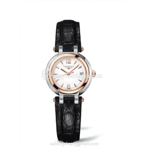 Longines PrimaLuna Quartz 26.5 Two Tone Pink Leather Arabic L8.110.5.16.2 Longines PrimaLuna Quartz 26.5 Two Tone Pink Leather Arabic L8.110.5.16.2