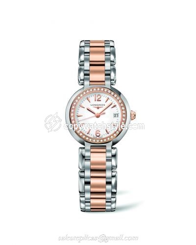 Longines PrimaLuna Quartz 26.5 Two Tone Pink Diamond L8.110.5.19.6 Longines PrimaLuna Quartz 26.5 Two Tone Pink Diamond L8.110.5.19.6
