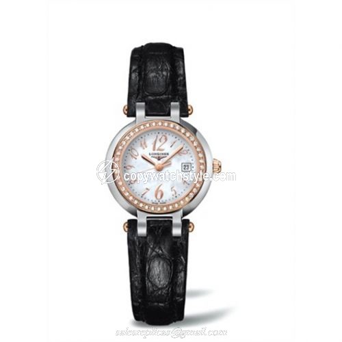 Longines PrimaLuna Quartz 26.5 Two Tone Pink Leather Funky MOP L8.110.5.88.2 Longines PrimaLuna Quartz 26.5 Two Tone Pink Leather Funky MOP L8.110.5.88.2