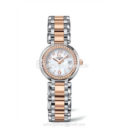 Longines PrimaLuna Quartz 26.5 Two Tone Diamond Funky MOP L8.110.5.88.6 Longines PrimaLuna Quartz 26.5 Two Tone Diamond Funky MOP L8.110.5.88.6