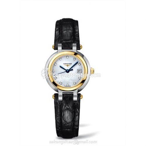 Longines PrimaLuna Quartz 26.5 Two Tone Leather MOP L8.110.5.93.2