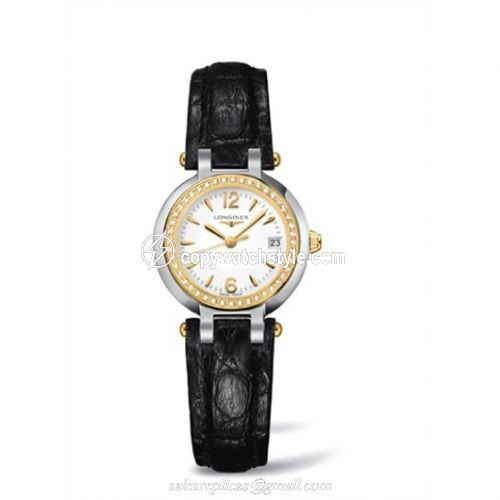 Longines PrimaLuna Quartz 26.5 Two Tone Diamond Leather L8.110.5.94.2 Longines PrimaLuna Quartz 26.5 Two Tone Diamond Leather L8.110.5.94.2