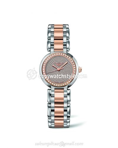 Longines PrimaLuna Quartz 26.5 Two Tone Pink Diamondmaster L8.110.5.99.7