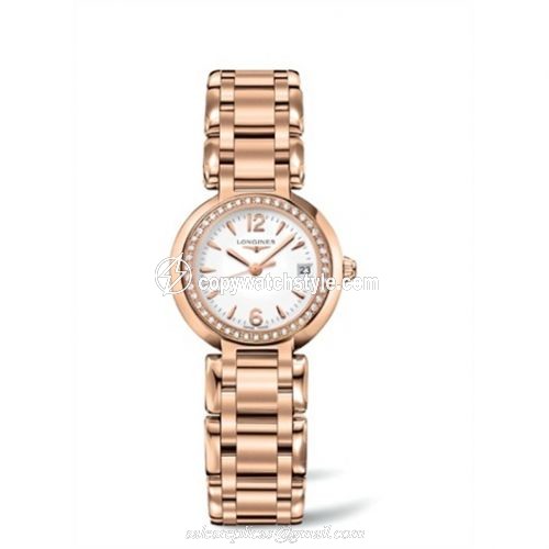 Longines PrimaLuna Quartz 26.5 Pink Gold Diamond Arabic L8.110.9.16.6 Longines PrimaLuna Quartz 26.5 Pink Gold Diamond Arabic L8.110.9.16.6